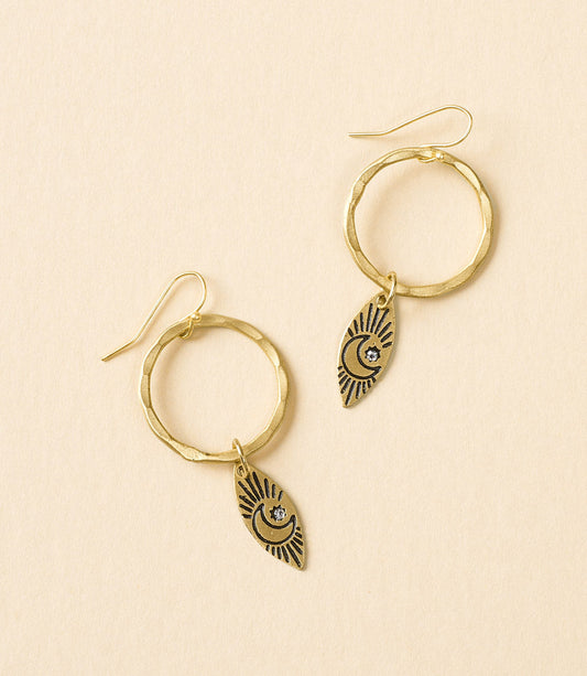 Ruchi Moon Charm Hoop Earrings