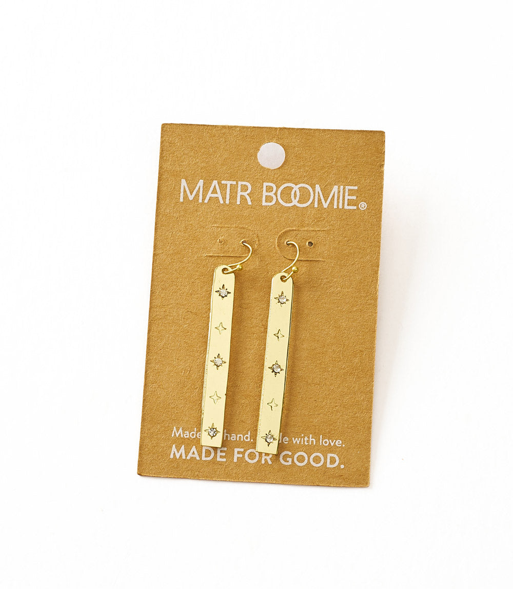 Sitara Starry Long Linear Studded Earrings
