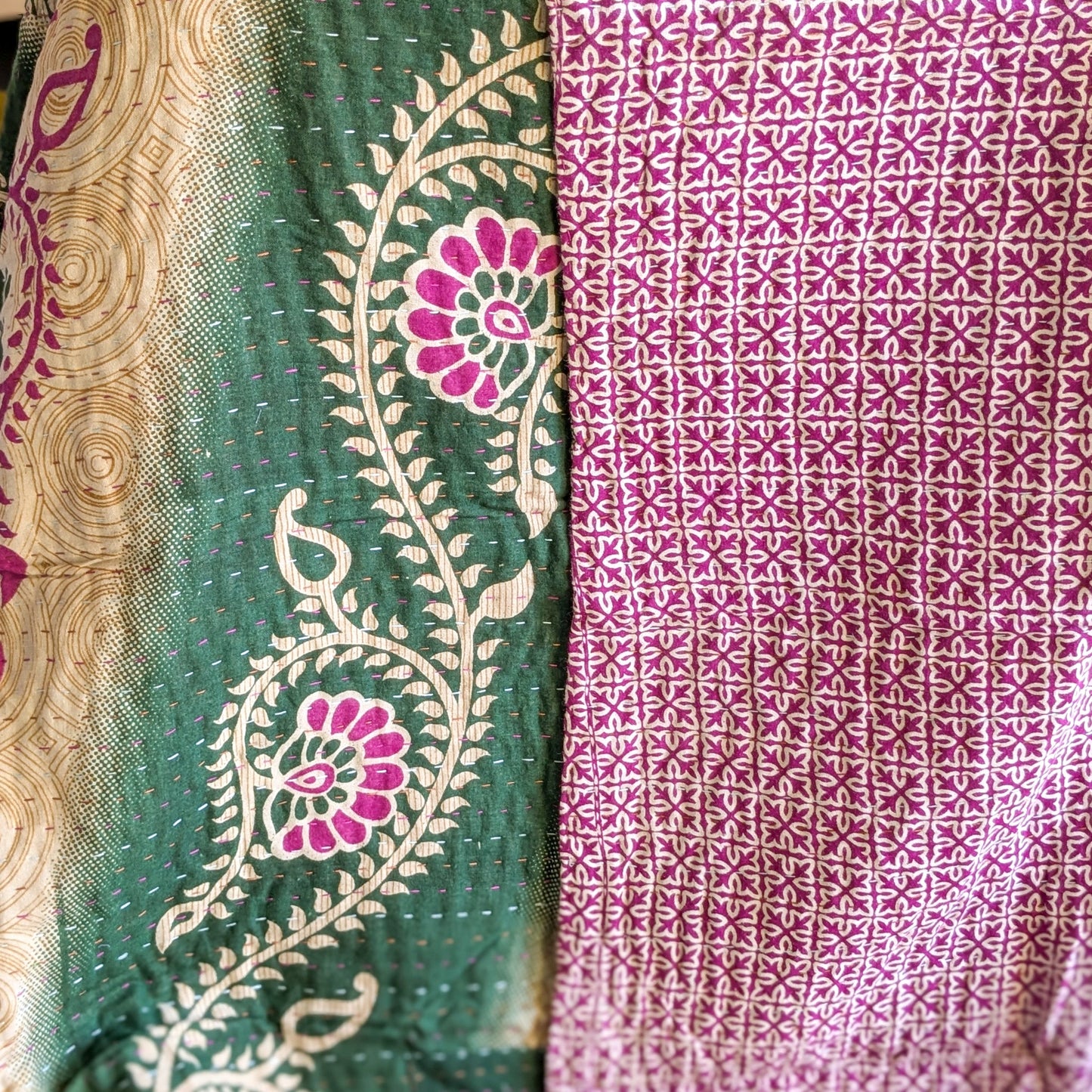 close up mini kantha blanket