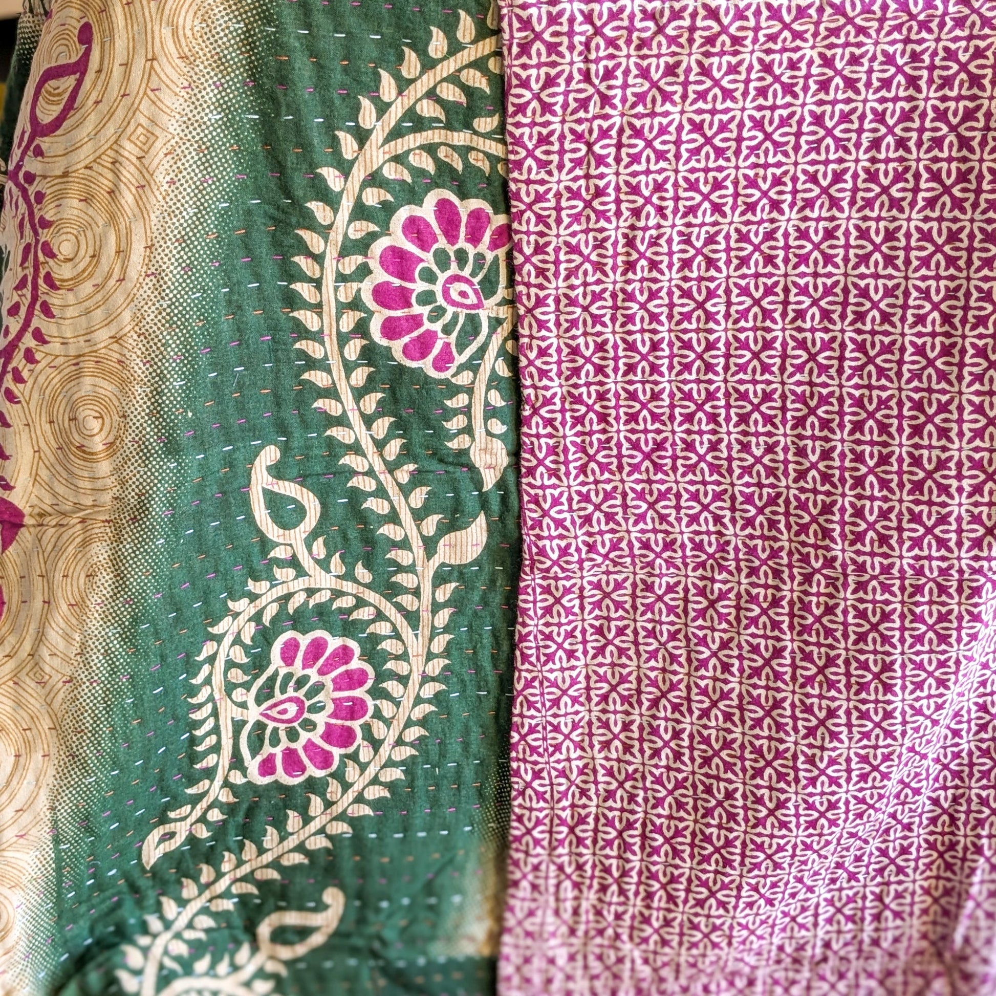 close up mini kantha blanket
