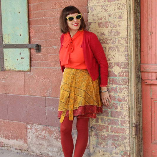 Knee-Length: "Mini" Sari Wrap Skirts