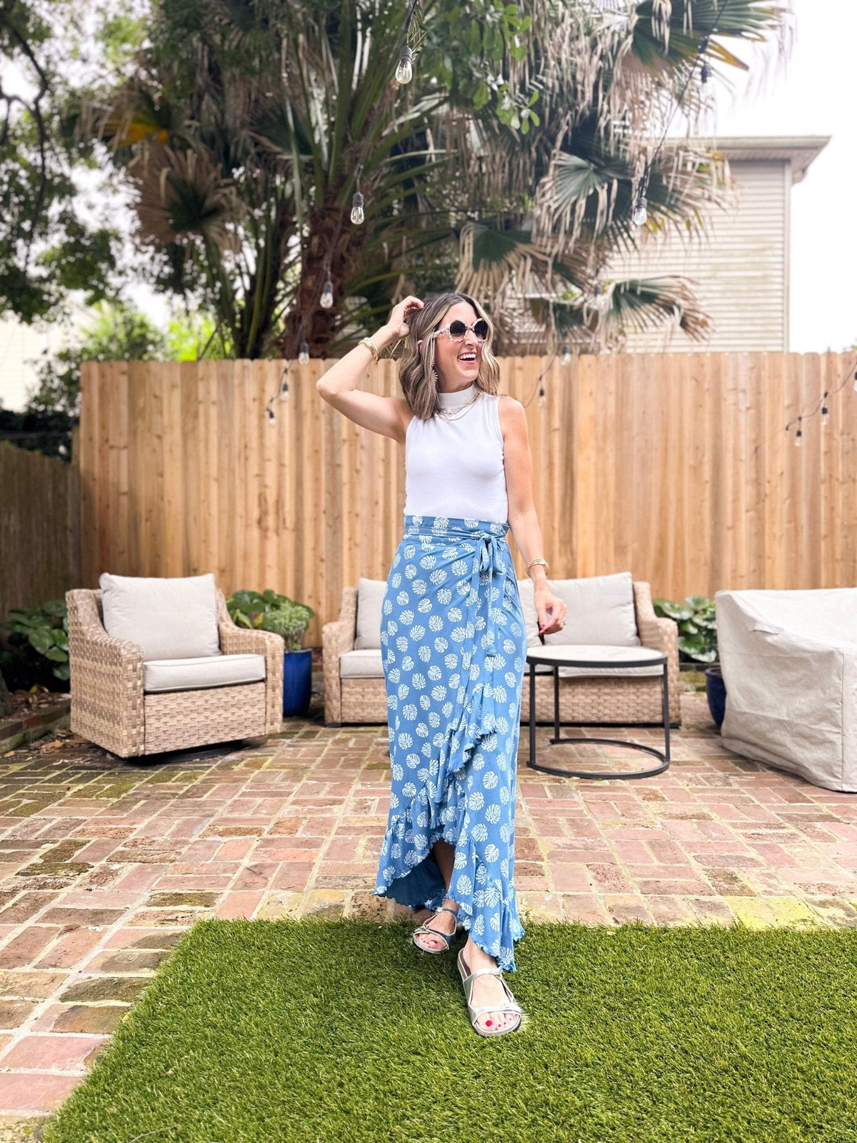 Monstera Organic Cotton Wrap Skirt