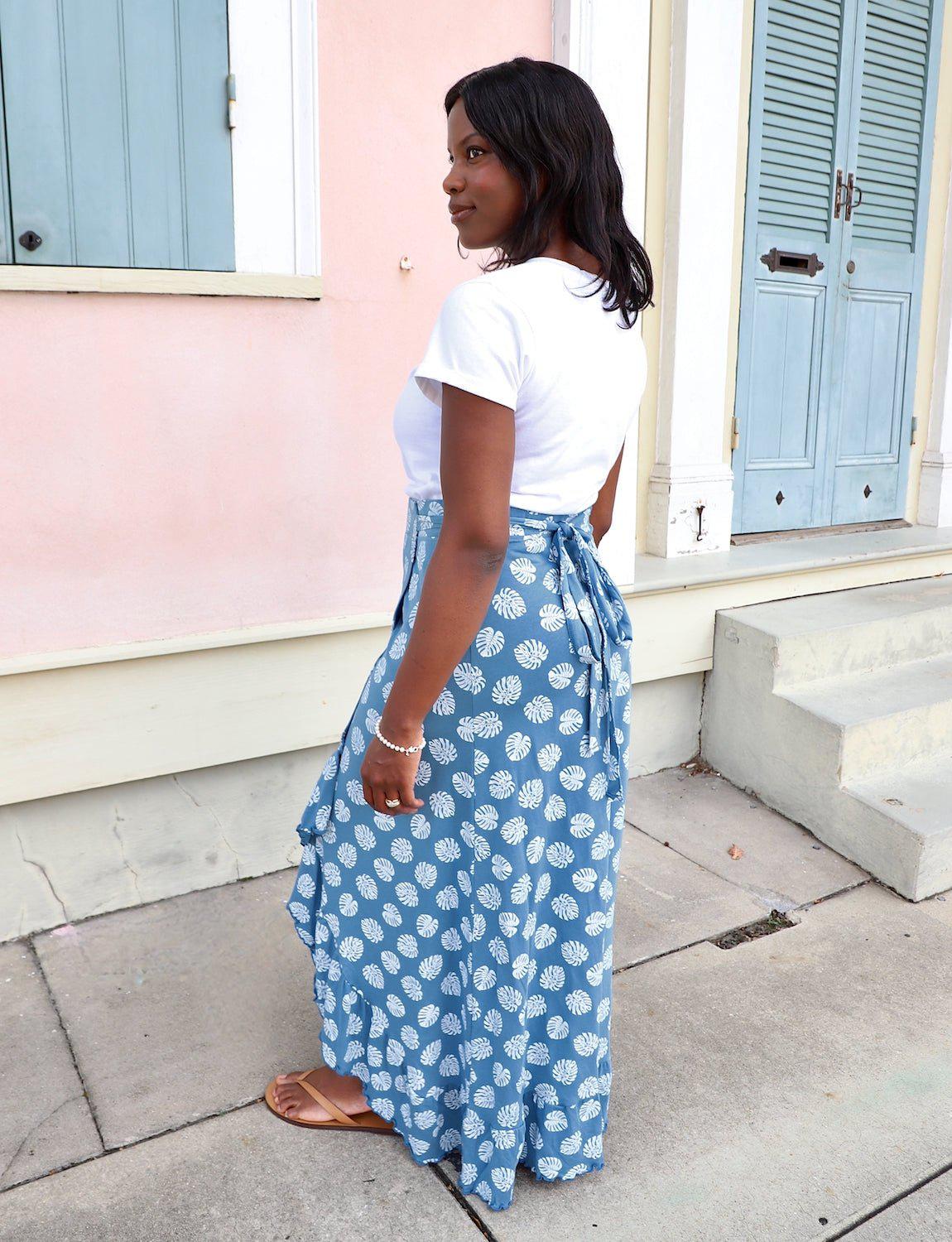 Monstera Organic Cotton Wrap Skirt