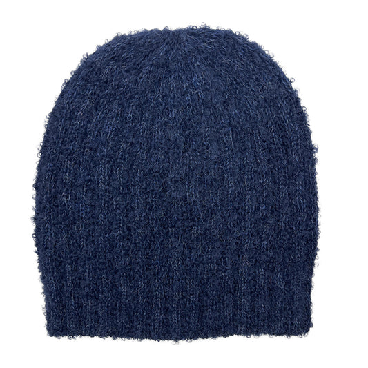 Plush Navy Alpaca Beanie Hat