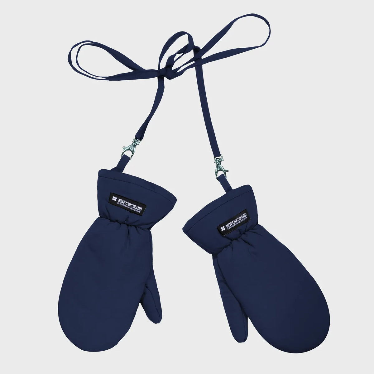 Navy vegan winter gloves made from recycled materials with adjustable wrist straps. - The New Orchard - ⁠Navy Blue