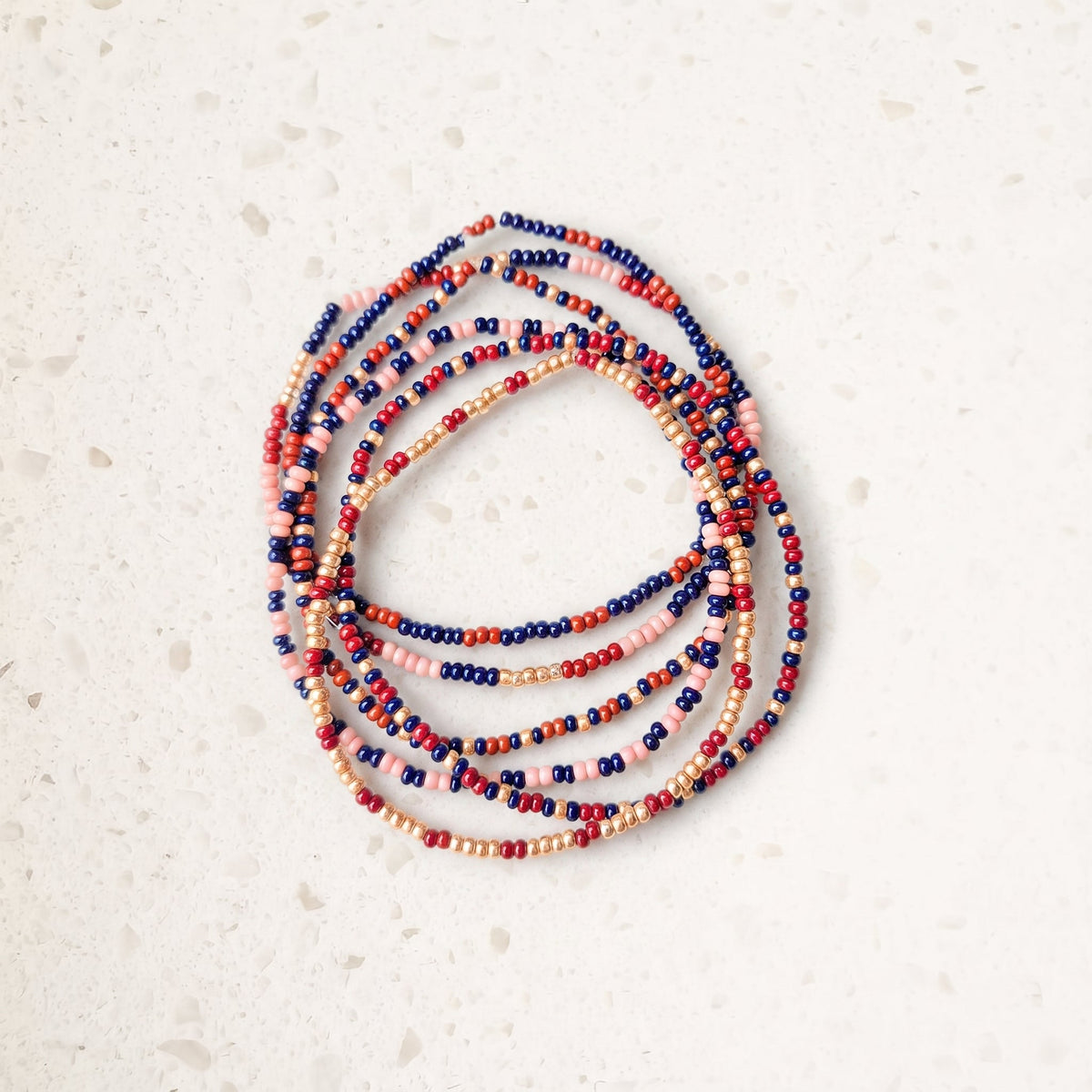 Sangria Seed Bead Bracelets - Set of 6