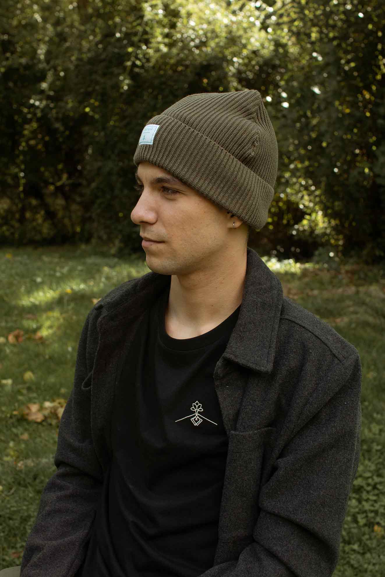 Gorro orgánico - Verde Tostado