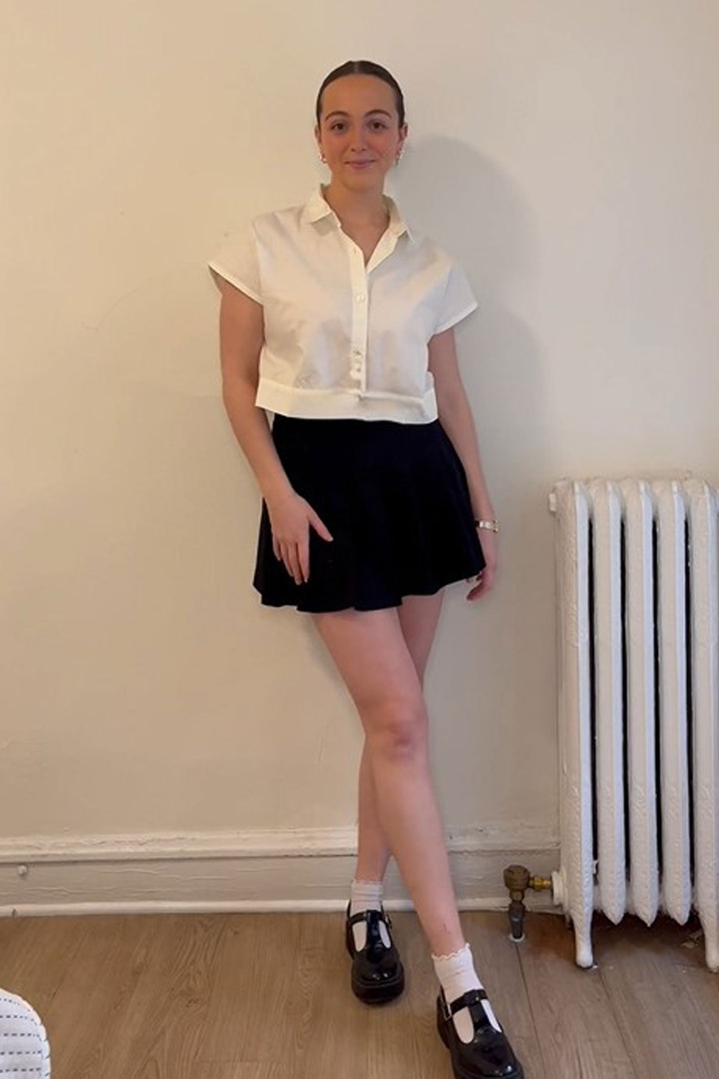 Oversized Crop Shirt in Off-white 7