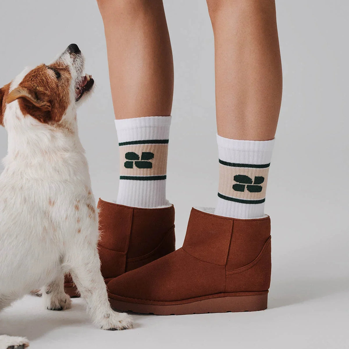 Plant-based white sports terry socks