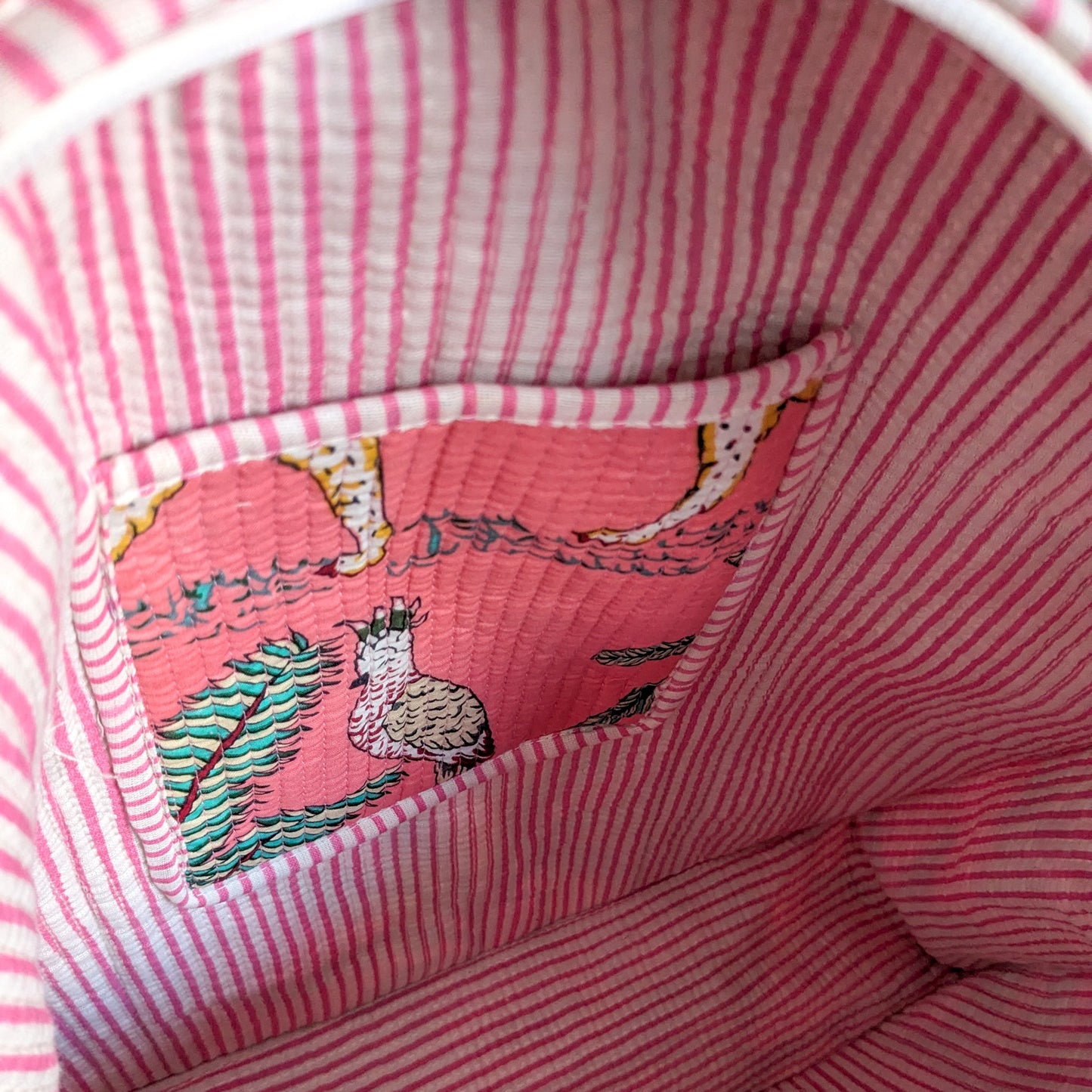 Quilted Market Tote Bags: Colourful Screen Printed Kantha Tote Bags, Ethically Handmade in India