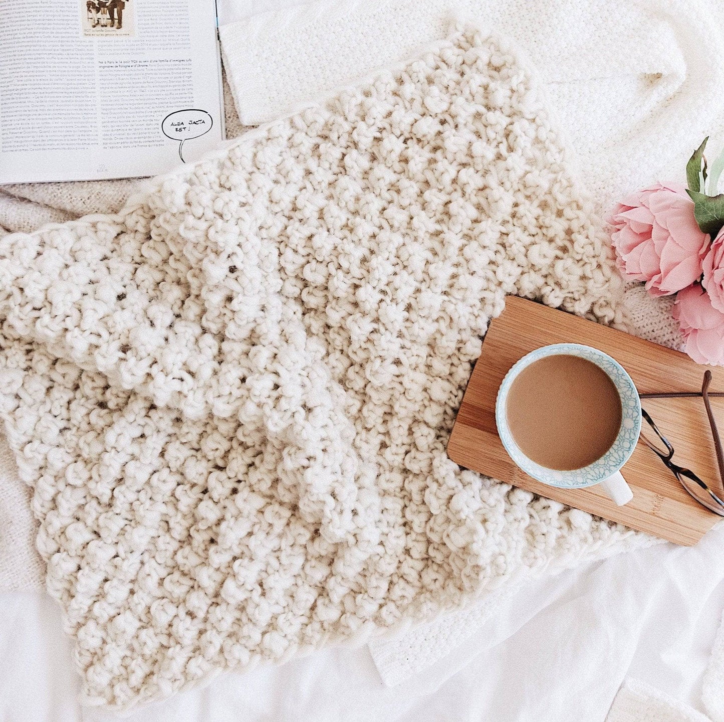 Raspberry Dreams - Knit Baby Blanket Pattern