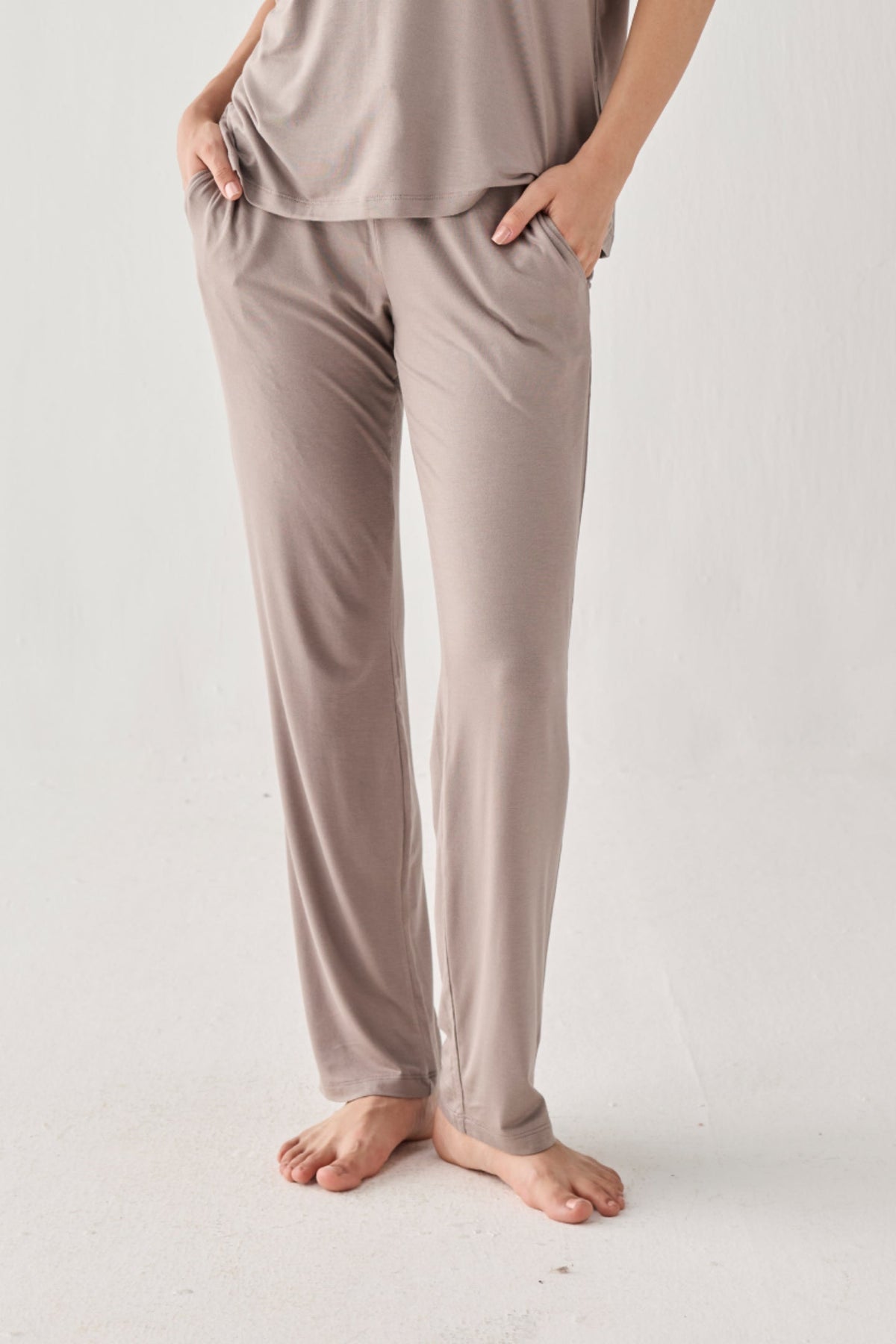 Wide Leg Pant in  Earth Grey