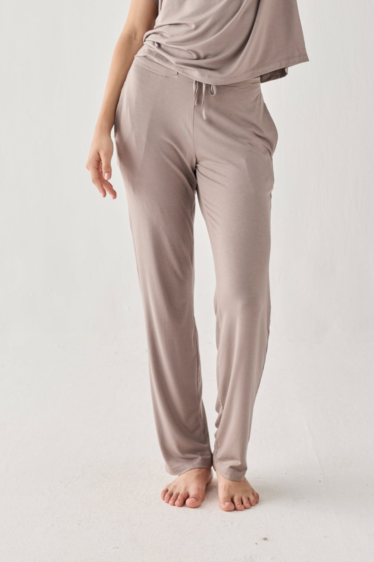 Wide Leg Pant in  Earth Grey