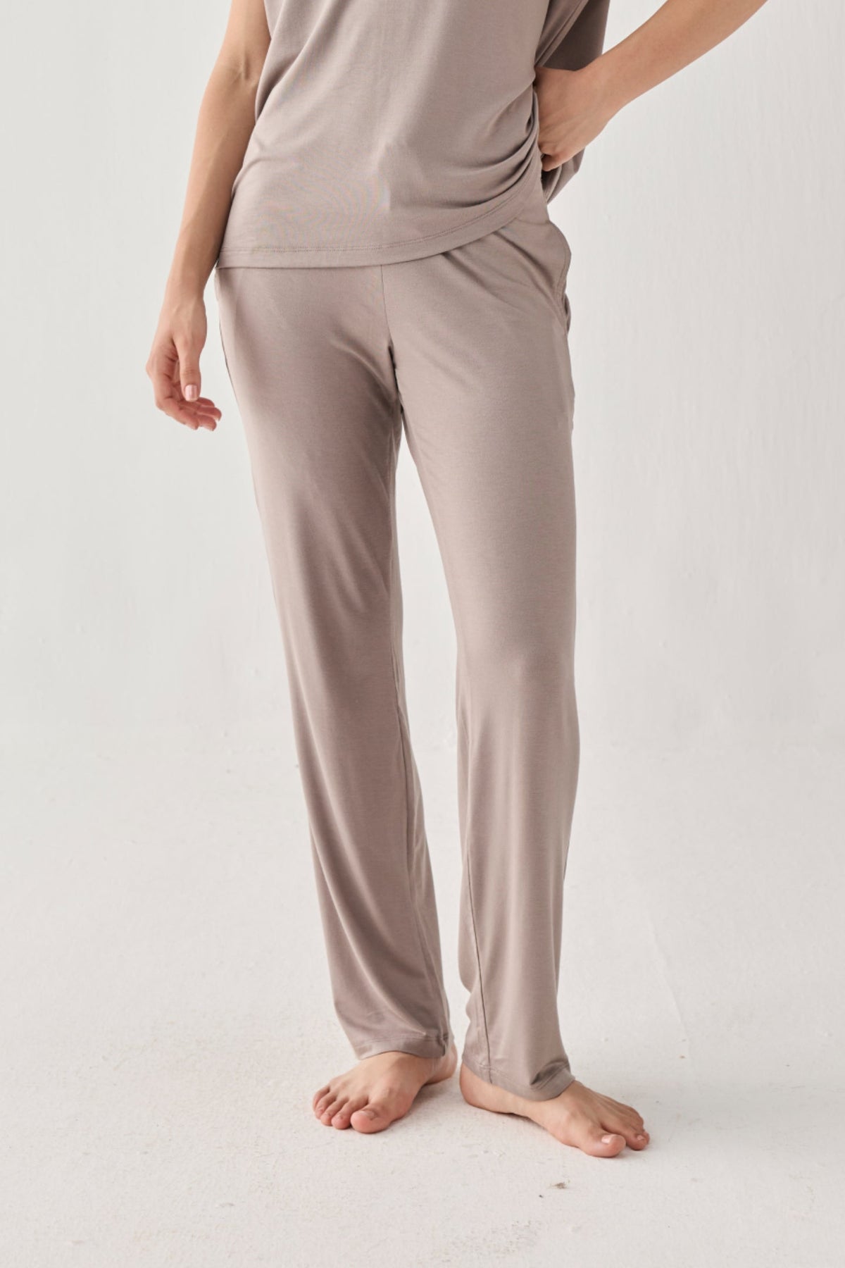 Wide Leg Pant in  Earth Grey