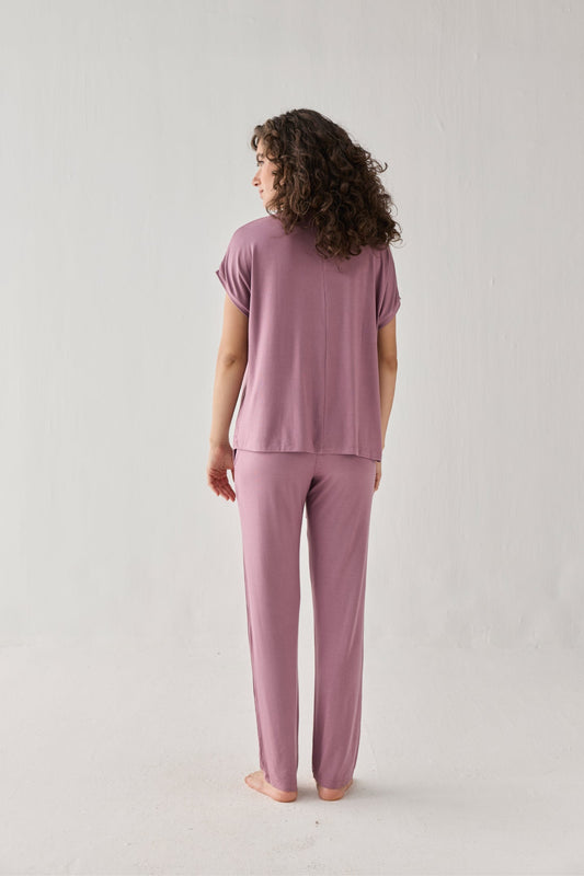 Relaxed Tee Set in Dusty Rose