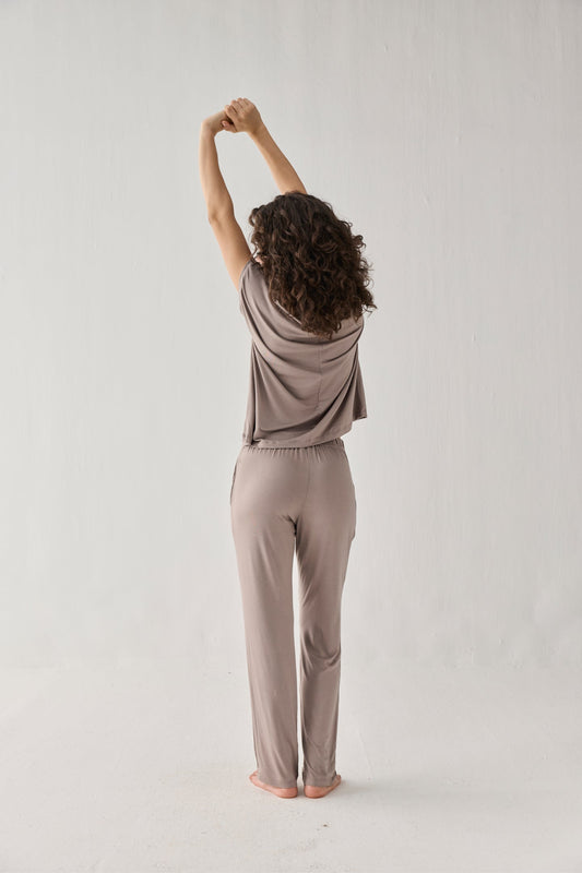 Relaxed Tee Set in Earth Grey