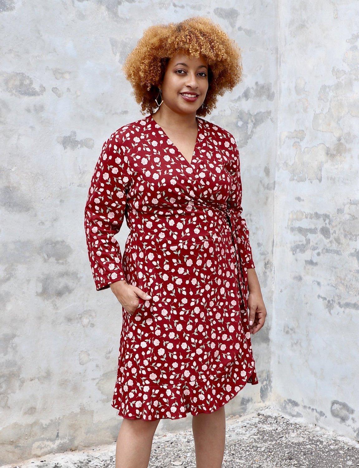 Roma Floral Organic Wrap Dress
