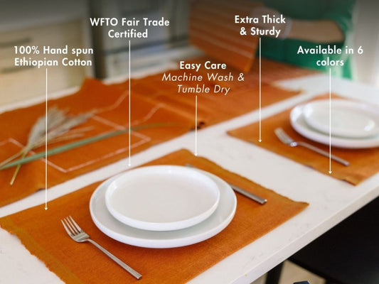 semien placemats in copper with key features