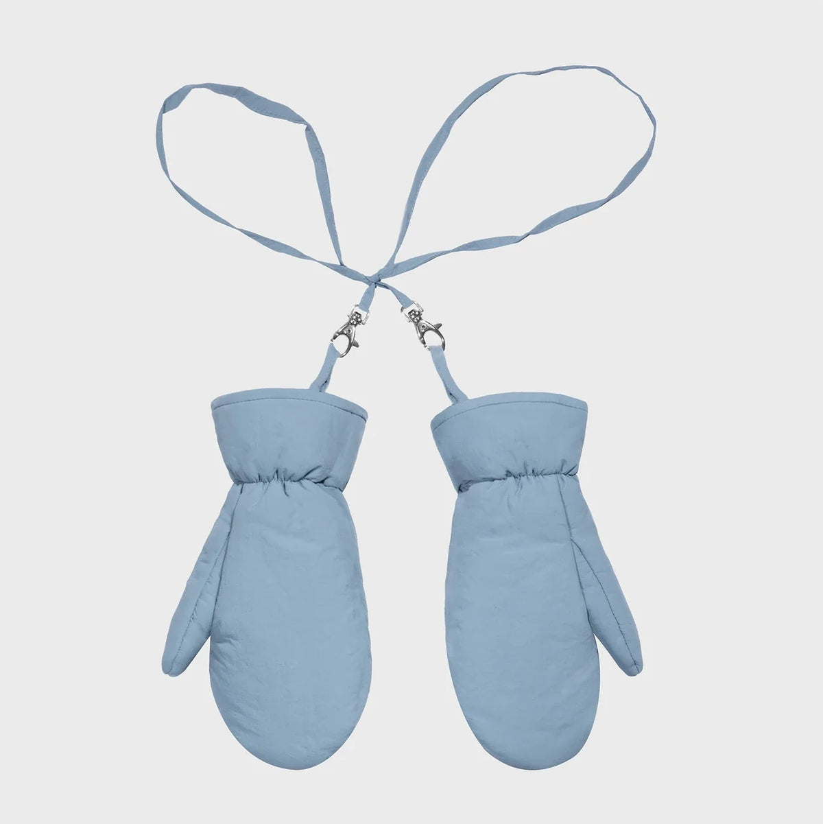 Sky blue vegan warm mittens cruelty free thermal gloves