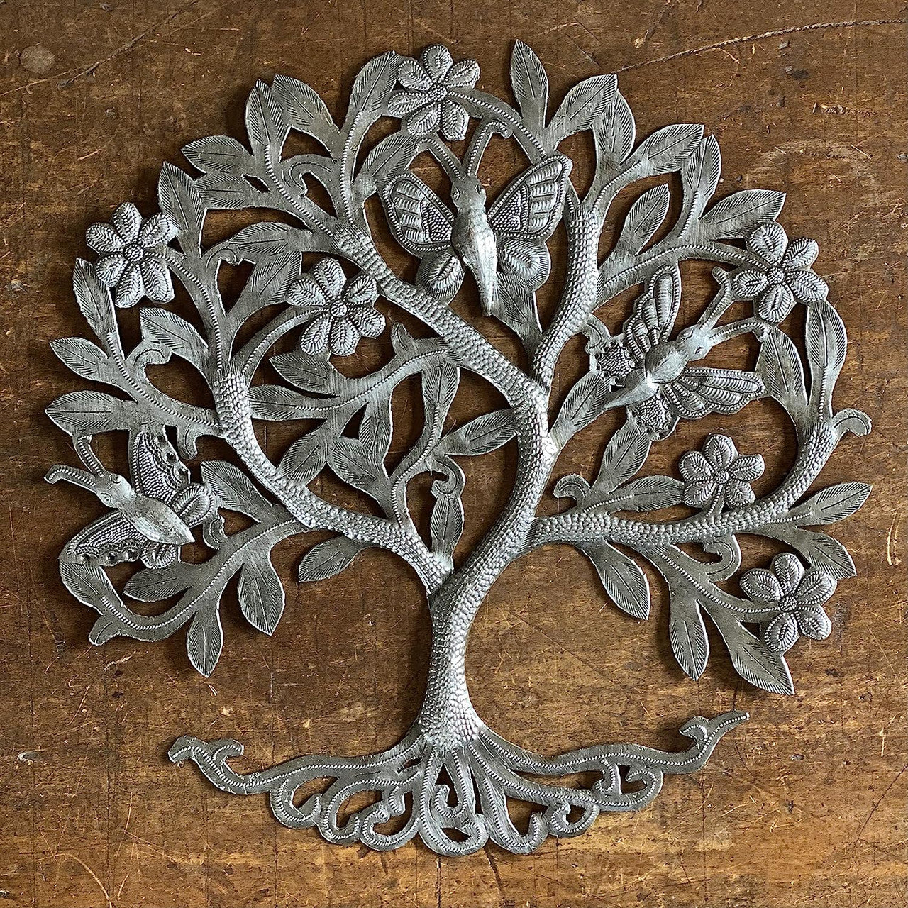 13"Small Round Tree with Butterflies