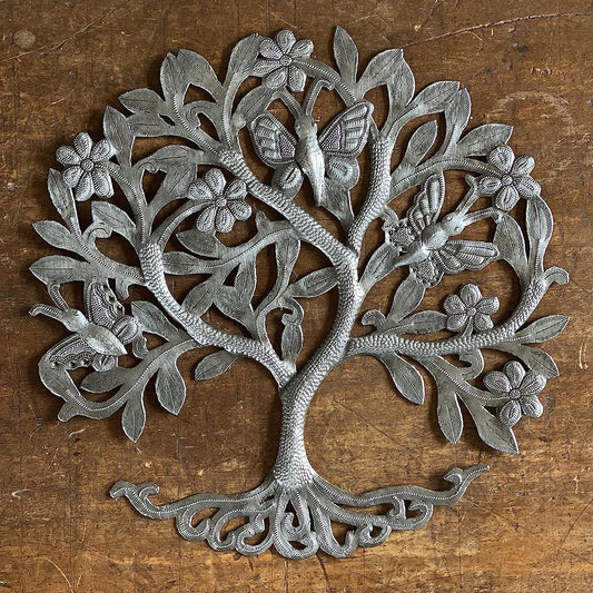 13"Small Round Tree with Butterflies