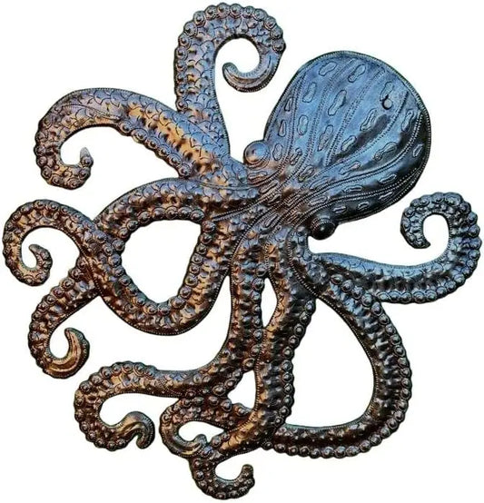 Handcrafted Octopus Sea Wall Hanging Art, Nautical Theme 15"