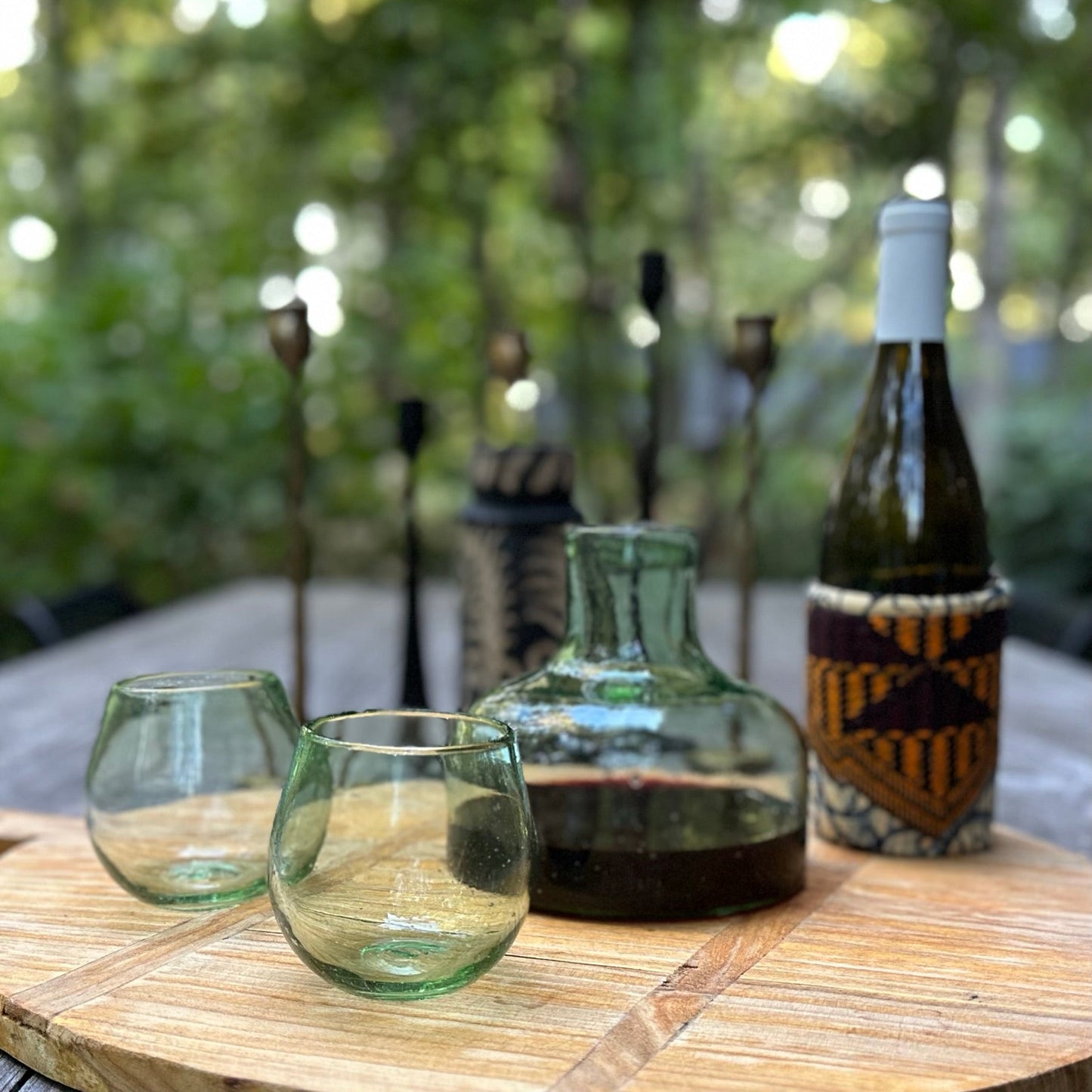 Handblown Green Wine Decanter