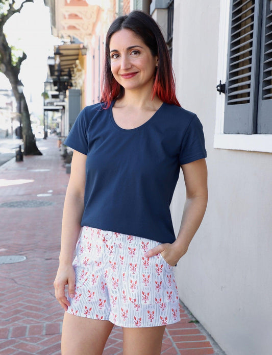 Striped Crawfish Organic Cotton Shorts