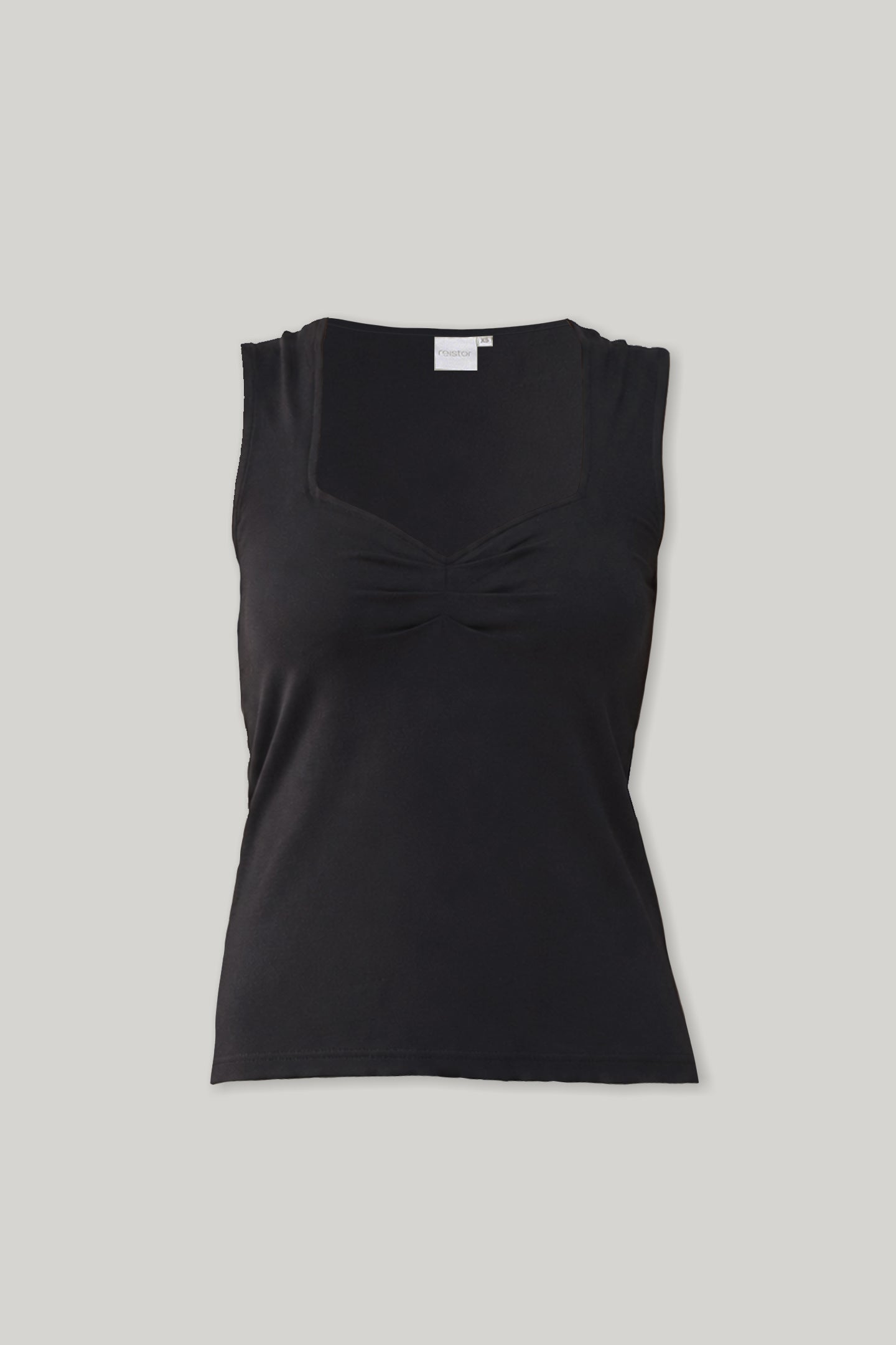 Regular Sweetheart Neck Top in Black