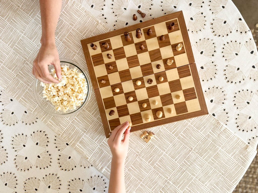Table Runner (Ivory) - Stripe, Chai