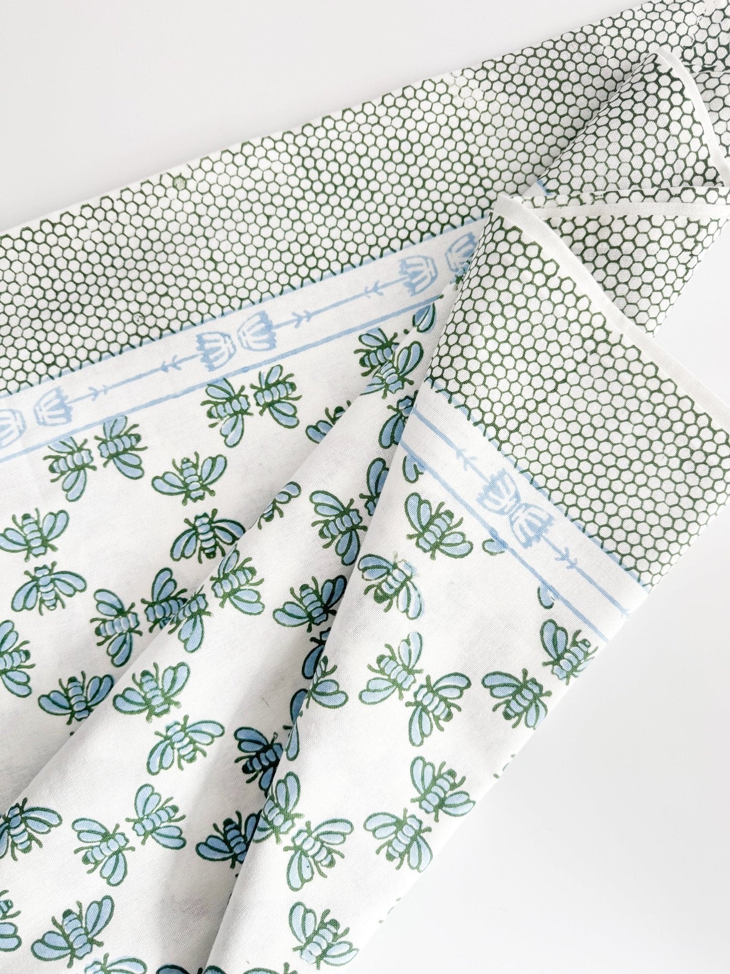 Table Throw - Honeybee - Uniform Blue & Sage