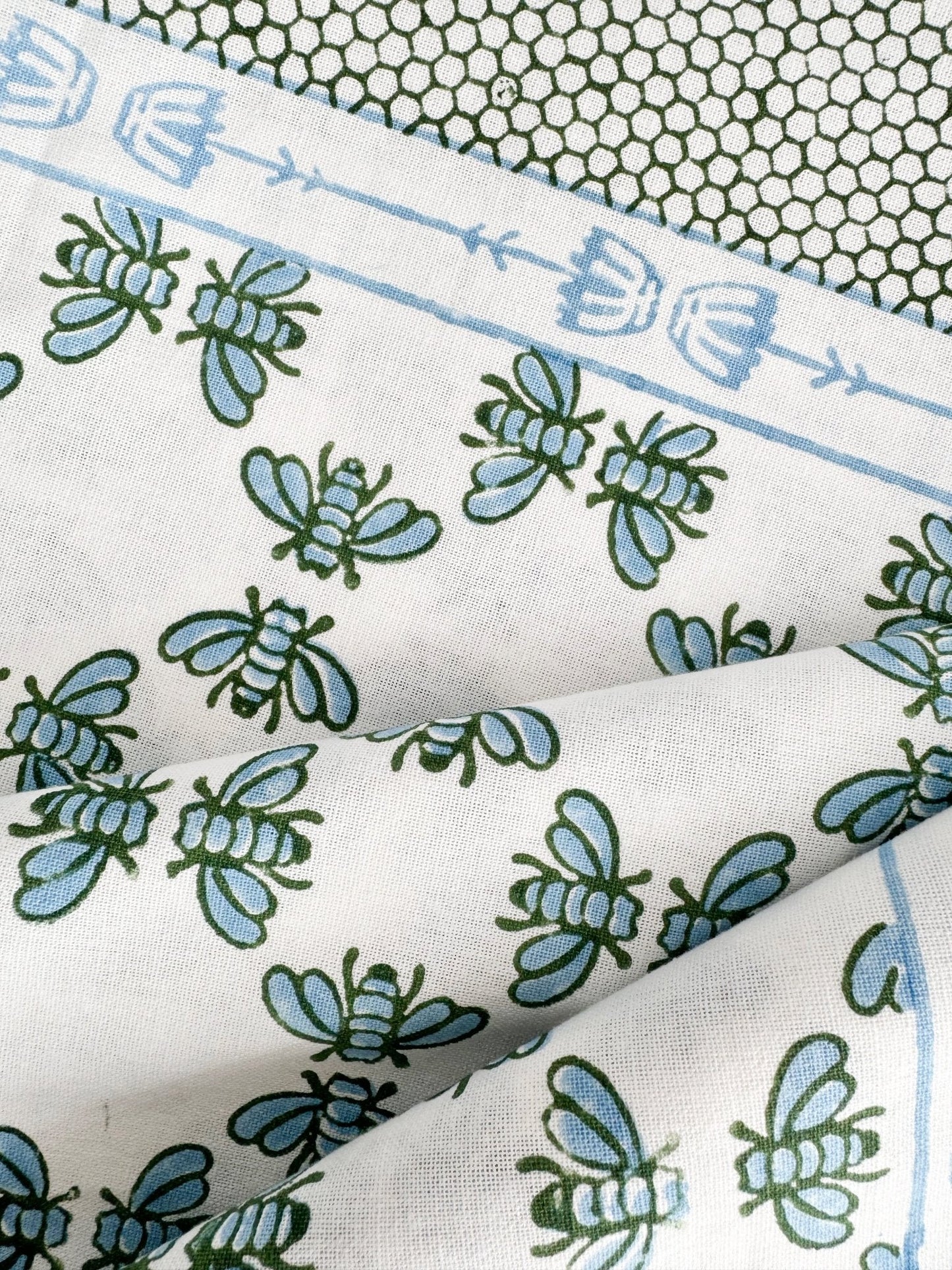 Table Throw - Honeybee - Uniform Blue & Sage