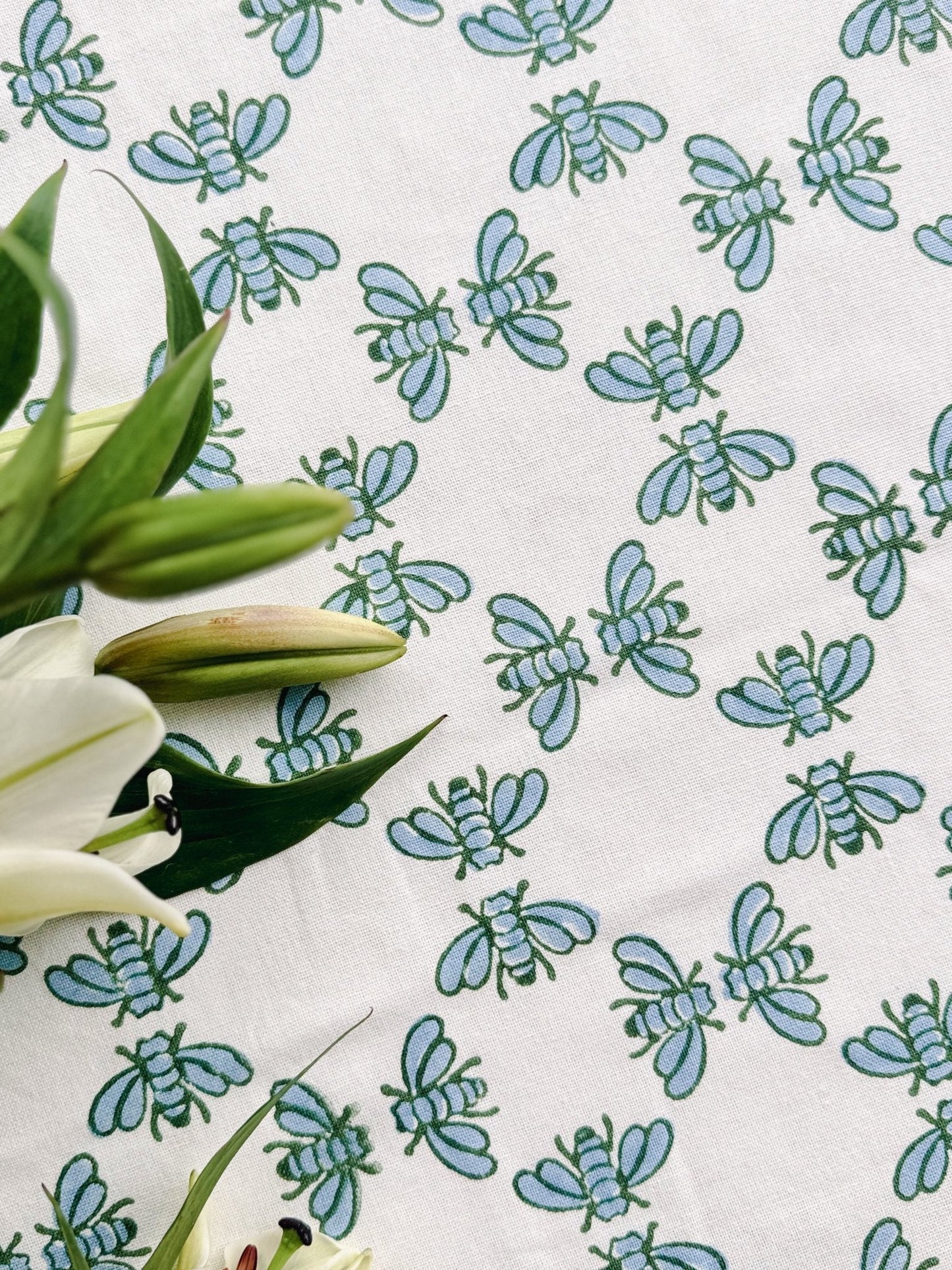 Table Throw - Honeybee - Uniform Blue & Sage