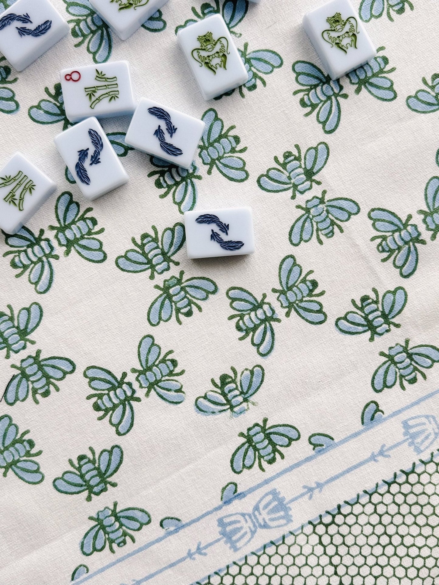 Table Throw - Honeybee - Uniform Blue & Sage
