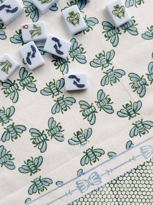 Table Throw - Honeybee - Uniform Blue & Sage
