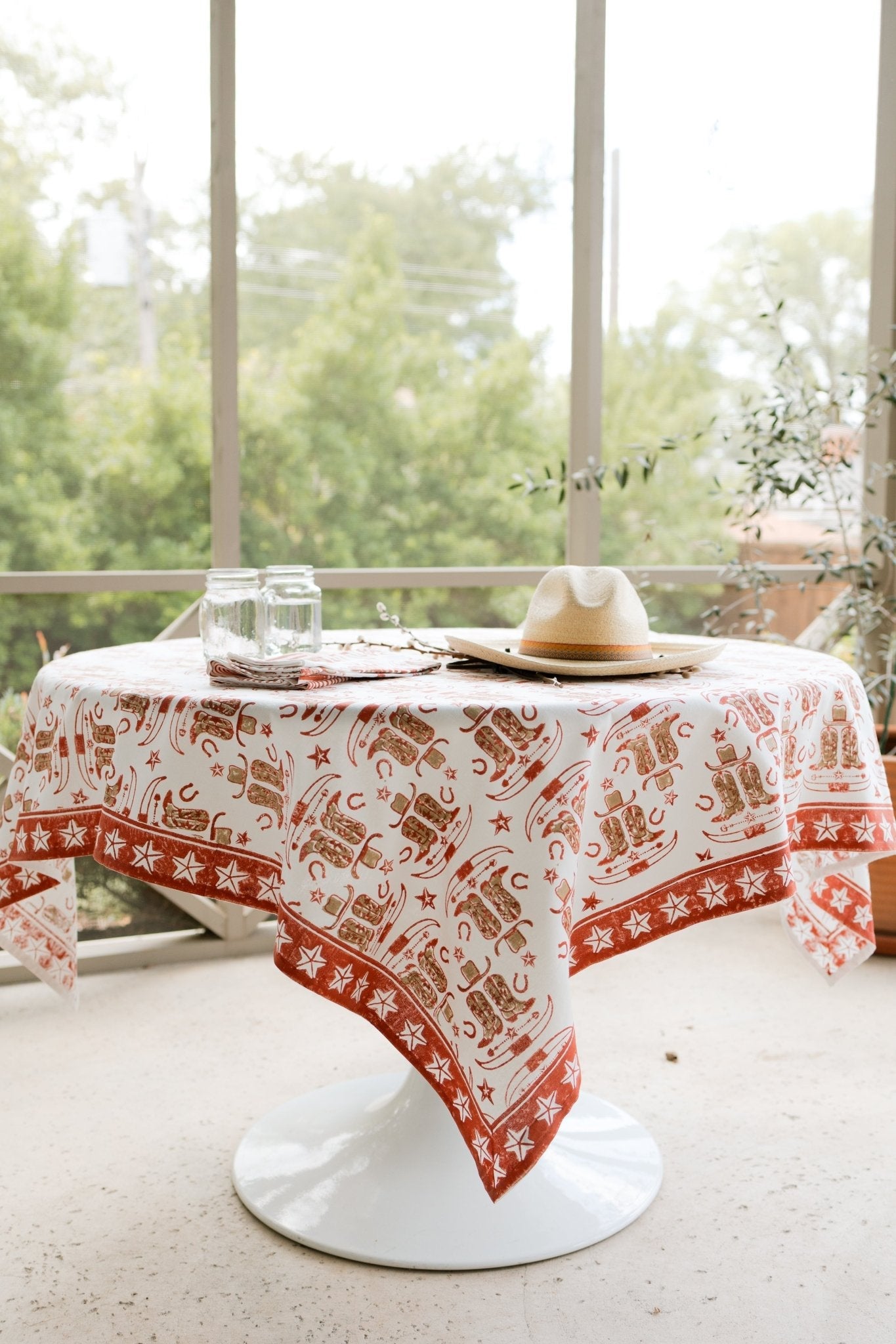 Table Throw (Ivory) - Cowgirl, Terracotta
