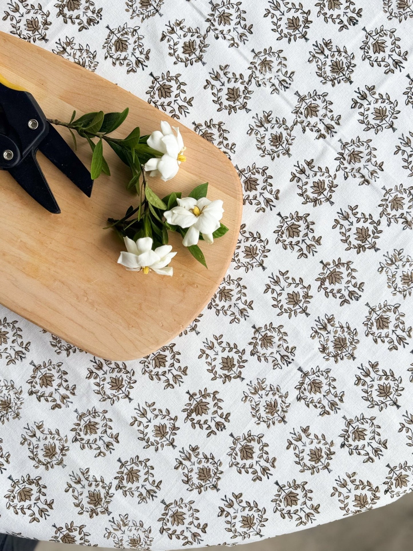 Table Throw - Lotus, Black & Chai