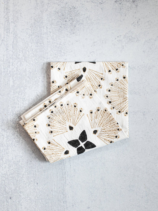 Tea Towel (Ivory) - Peacock Paradise - Chai