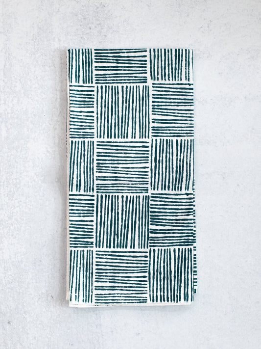 Tea Towel (Ivory) - Stripe, Midnight