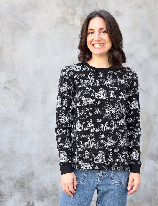 Tigress Black Organic Fleece Sweater