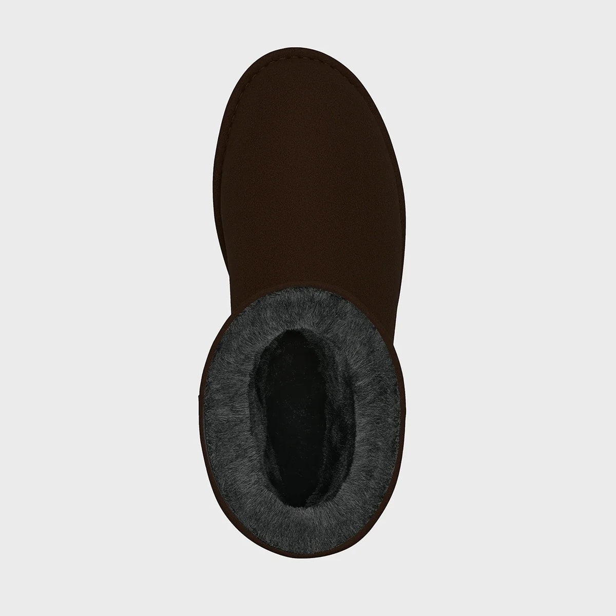 Unisex dark brown vegan ankle shoes with faux fur