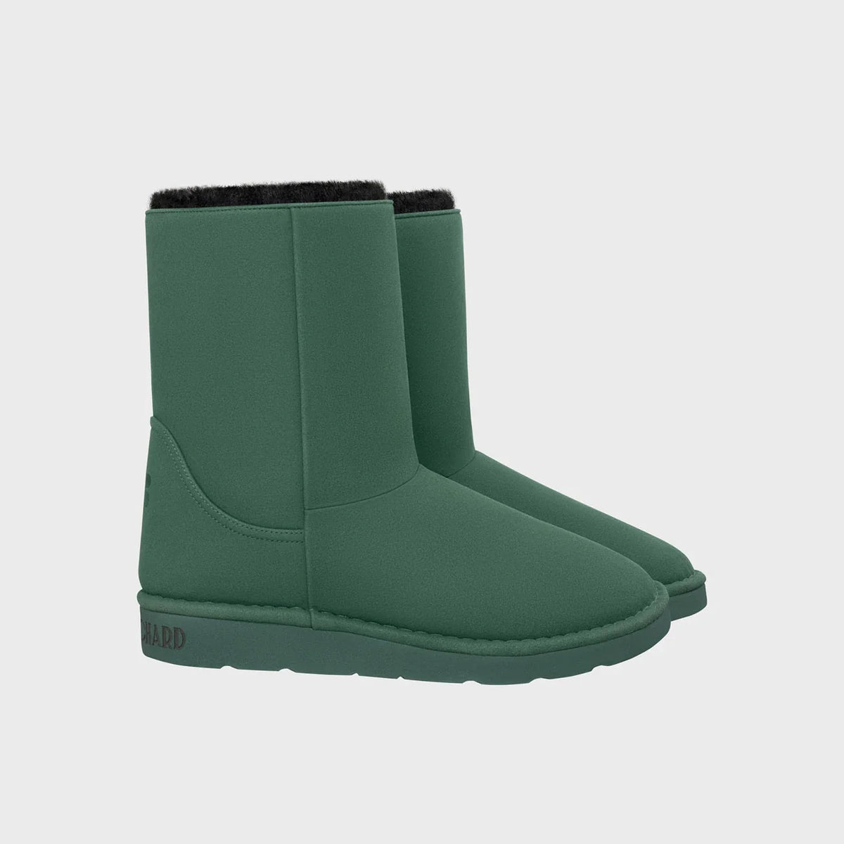 Vegan suede-look green boots