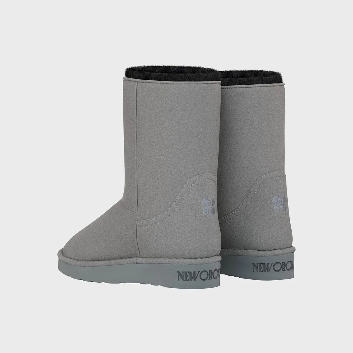 Vegan suede-look grey boots – cozy and warm