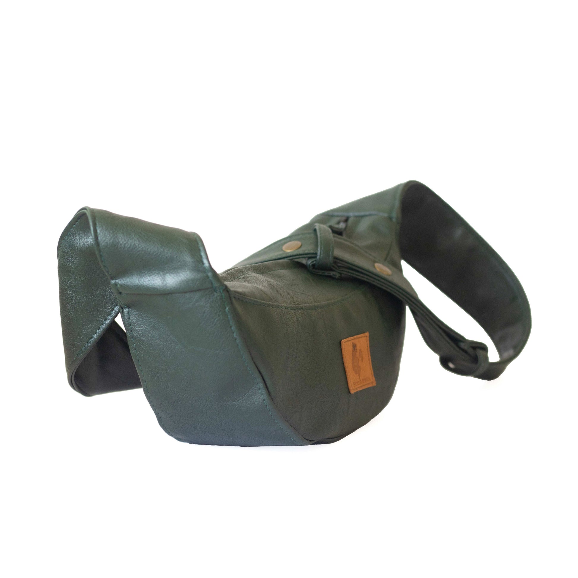 Half Moon Vegan Leather Crossbody Bag #color_forest-green