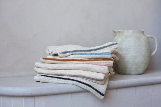 Wari hand towel in all colors stacked