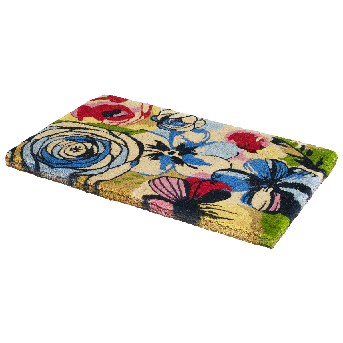 Watercolor Floral Coir Doormat