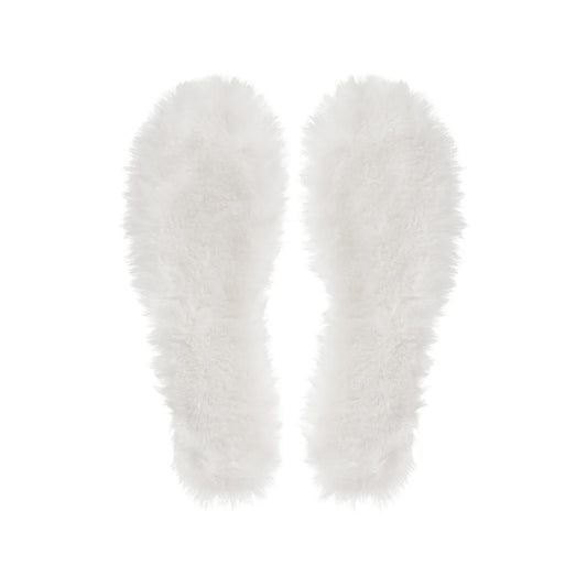 White vegan faux fur insoles – warm and cruelty-free shoe comfort