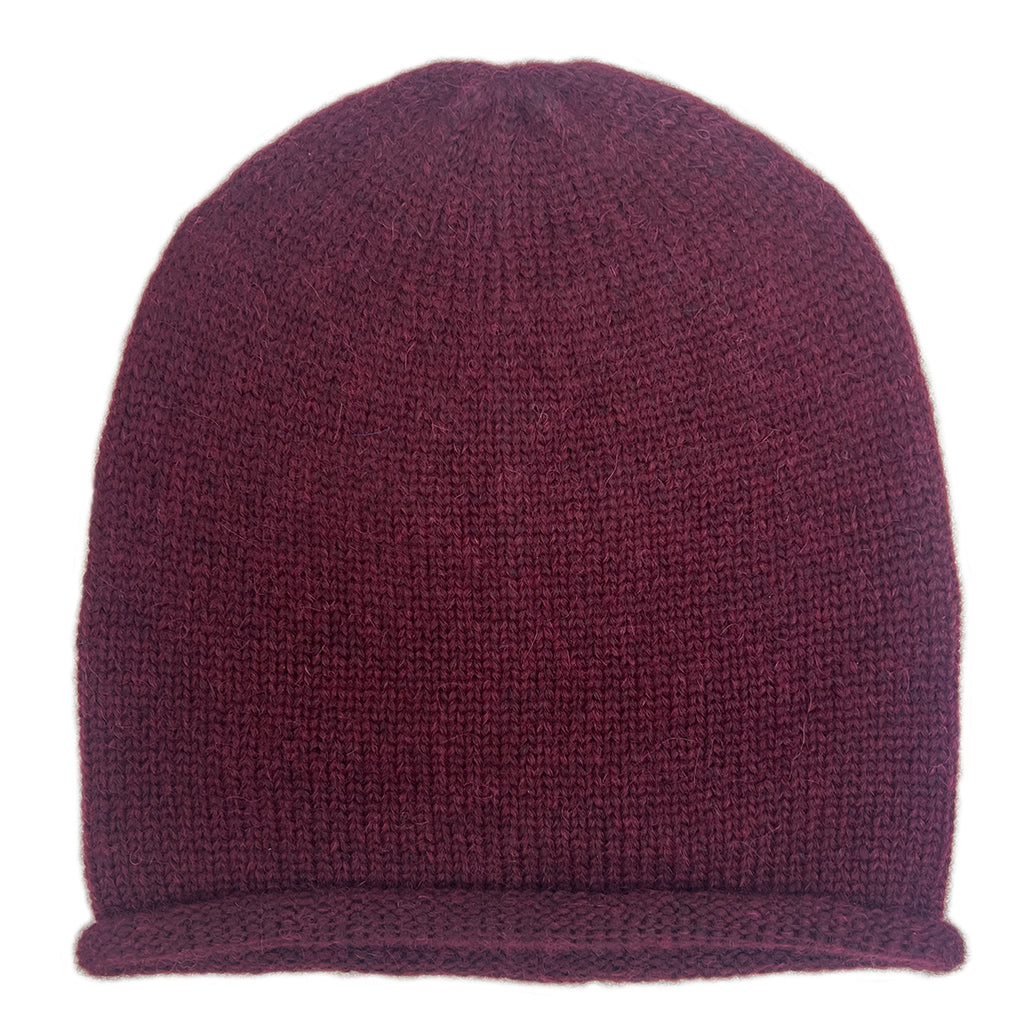 Wine Essential Knit Alpaca Beanie