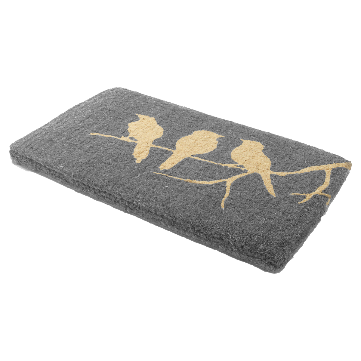Birds On Branch - Gray Coir Doormat